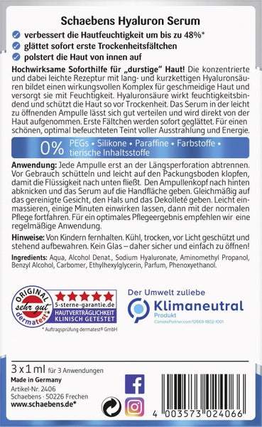 Schaebens, Hyaluron Serum (3 x 1 ml), 3 ml